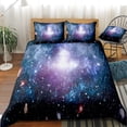 thumbnail image 1 of Move Over Bleu Galaxy Ensembles de Literie Très Grand Galaxy Housse de Couette Ensemble Motif Galaxy Microfibre Sans Rembourrage, 1 of 9
