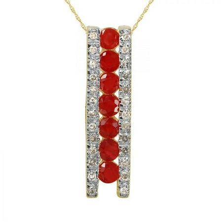 Foreli 1.24CTW Ruby 14K Yellow Gold Necklace