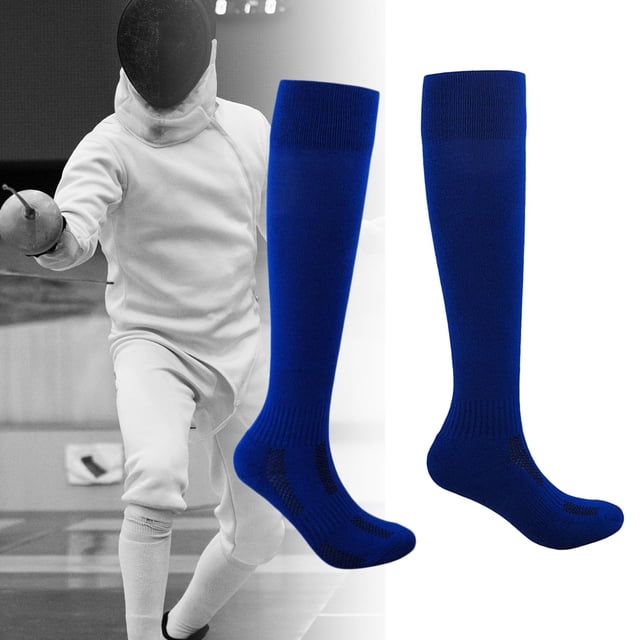 Calcetines de esgrima Calcetines de esgrima absorbentes de sudor Medias protectoras gruesas para esgrima Azul