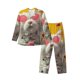 thumbnail image 1 of Fotbe Floral Sunglasses Cat Art Pijama de Hombre con Estampado de Manga Larga, Conjunto de 2 Piezas, Ropa de Dormir Suave y Cómoda con Bolsillos-Small, 1 of 7