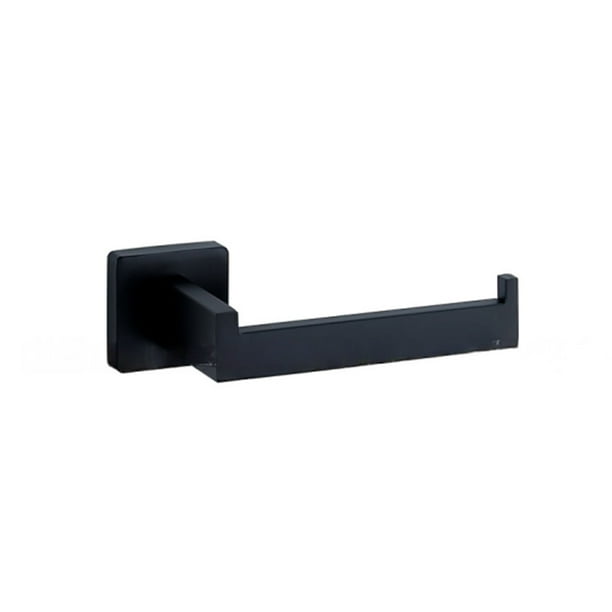 Billuyoard Juego de accesorios para baño, barra de toalla de montaje en pared sin perforación, soporte de papel autoadhesivo, gancho para bata, Almacenamiento y organización del hogar Soporte negro