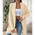 thumbnail image 4 of Women Fall Winter Long Sleeve Cardigan Open Front Solid Color Block Fashion Loose Knit Sweater One Size, 4 of 9