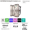 thumbnail image 2 of Lente Pentax HD 43 mm F1.9 Limited Silver Standard Prime, 2 of 8