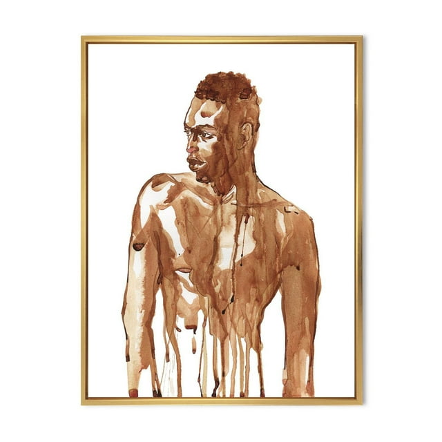 Designart Portrait de bel homme africain sur blanc II ART MURAL À CADRE FLOTTÉ