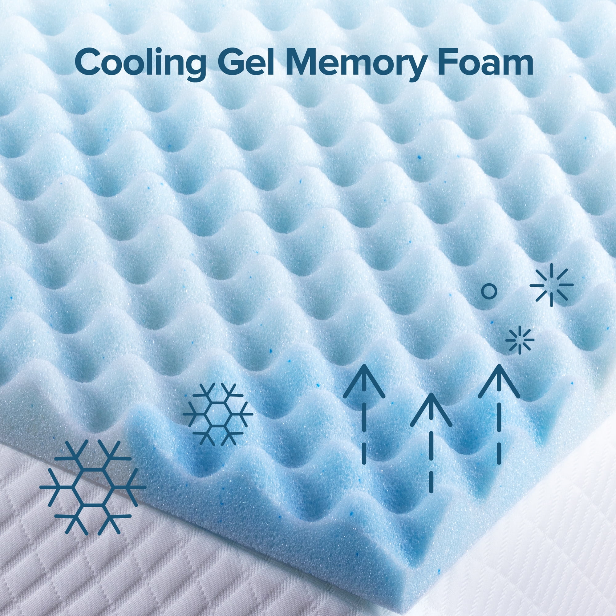 zinus 1.5 inch swirl gel memory foam air flow topper