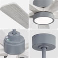 thumbnail image 4 of Sofucor 52" Gray Ceiling Fan with Light, 5 Solid Wood-Grain Blades, Quiet DC Motor, 36V 18W Dimmable LED, 6-Speed Remote Control, Reversible, Timer for Living Room Bedroom, 4 of 16