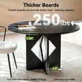 thumbnail image 5 of Sailvan Round Dining Table for 4, Wooden Round Kitchen Table, 47" Wide Modern Circle Table for Dinner Room, Farmhouse Style, Black, 5 of 11