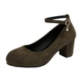 thumbnail image 4 of Women’s Slingback Pumps Block Heels Pointed Toe with Ankle Strap Elegant Closed Toe Dress Shoes for Wedding Evening Green Size 9.5, 4 of 4