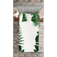 thumbnail image 3 of Ambesonne Hawaiian Quilted Bedspread Set 2 Pcs, Tropical Exotic Palms, Twin Size, Green White, 3 of 3