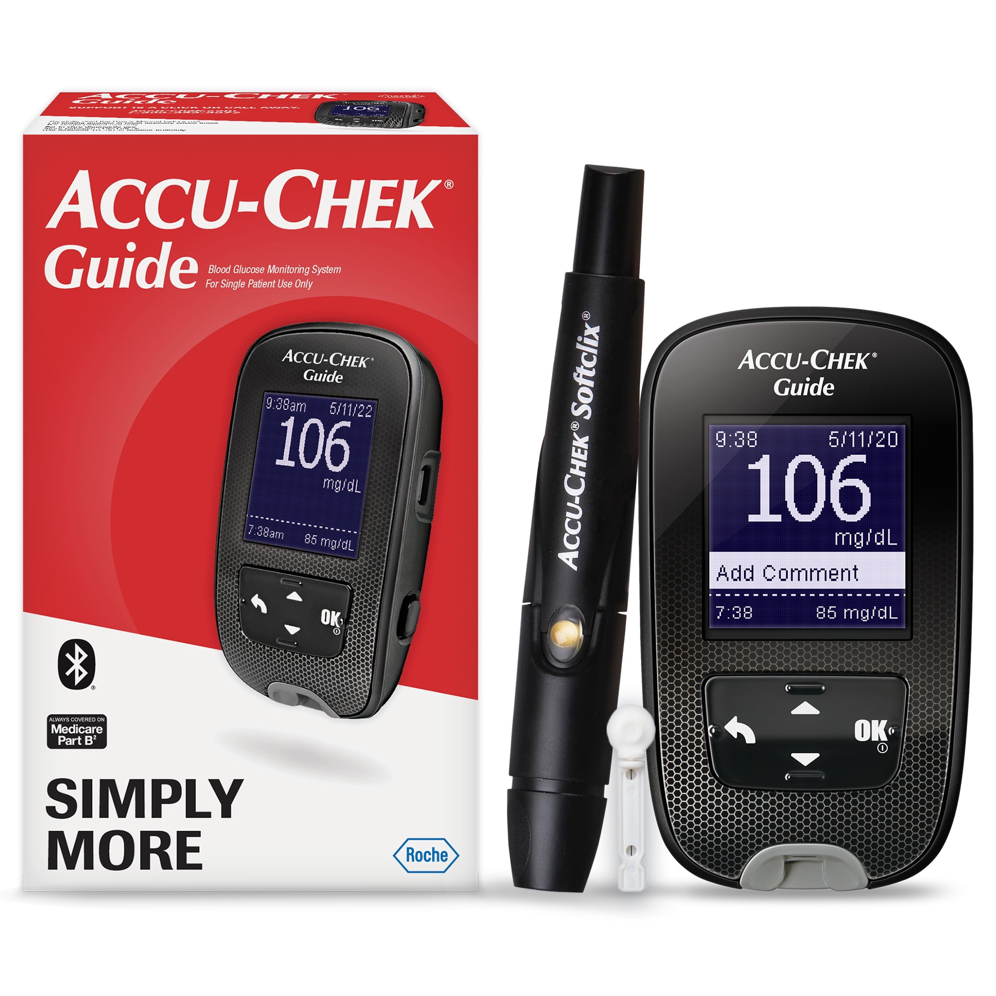 Slecht Makkelijk in de omgang Nu al Accu-Chek Guide Meter Diabetes Kit with Softclix Lancing for Diabetic Blood  Glucose Testing - Walmart.com