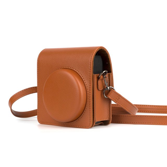 Portable Instant Camera Bag Camera Case Retro Style PU Leather Carrying Case Replacement for Fujifilm Fuji Instax Mini 99 with Adjustable Shoulder Strap
