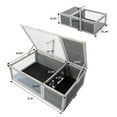 thumbnail image 3 of Pefilos 38 Inch Tortoise House Wooden Turtle Habitat with Removable Top and Tray for Indoors Guinea Pig Hutch, Gray, 3 of 14