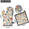 thumbnail image 6 of Pioneer Flower Kitchen Oven Mitt and Pot Holder Sets 4 Pcs for Baking, Cooking and Grilling, Heat Resistant Up To 392 °F, 6 of 7