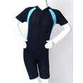 thumbnail image 5 of Sholeno Kids Boys Girls One Piece Short Sleeve Swimsuits Quick Dry Swimwear Bathing Suit Sunsuit Navy Blue 14, 5 of 7