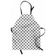 thumbnail image 1 of Oriental Apron Traditional Moroccan Pattern on Dotted Background Vintage Eastern Design, Unisex Kitchen Bib Apron with Adjustable Neck for Cooking Baking Gardening, Grey Black and White, by Ambesonne, 1 of 3