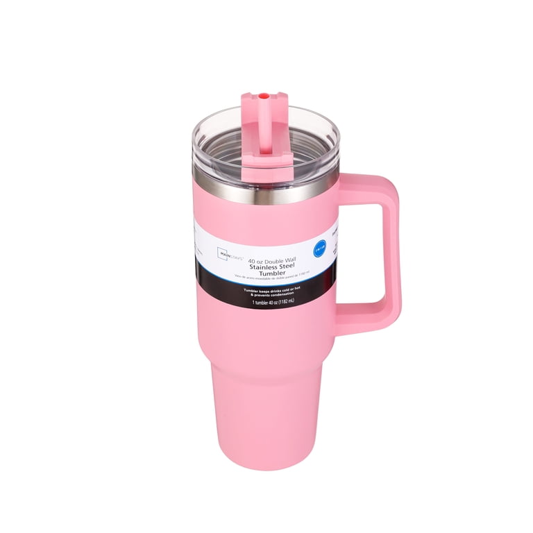 Mainstays 40 oz Tumbler Pink Stainless Steel Double Wall - Walmart.com