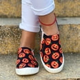 thumbnail image 4 of Womens Halloween Canvas Walking Shoes Pumpkin Low Top Fashion Sneakers Skeleton Casual Slip on Loafers Flats, 4 of 7