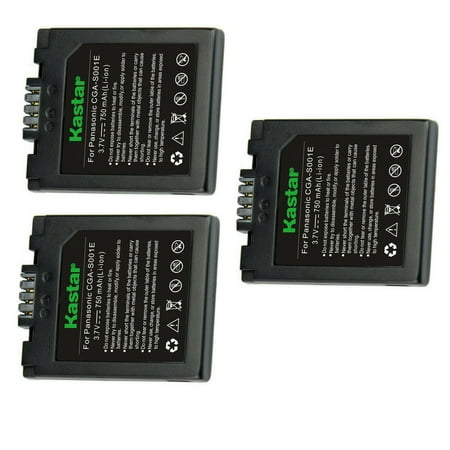 Kastar 3-Pack CGA-S001 Battery Replacement for Panasonic DMC-F1 DMC-F1B DMC-F1K DMC-F1S DMC-F1PP DMC-F1E-S DMC-FX1 DMC-FX1BS DMC-FX1EG DMC-FX1EG-A DMC-FX1EG-R DMC-FX1EG-S Camera