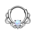 thumbnail image 3 of Septum Daith Rook Hinged Clicker Syntactic Opal Set Nose Ring 16 Gauge, 3 of 5