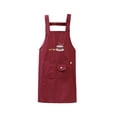 thumbnail image 4 of Abbracc Apron Professional Adjustable Work Apron with Pockets Soft Cooking Apron Cooking Dark Red, 4 of 9