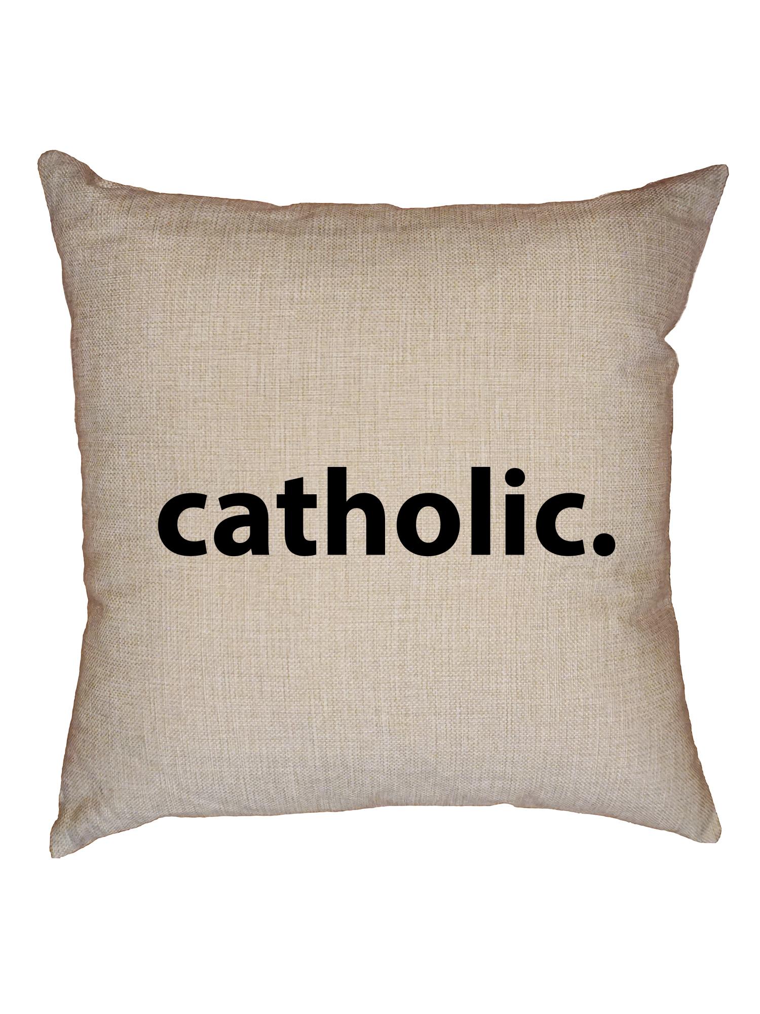 Simple Catholic. Christian Faith Pride Decorative Linen Throw Cushion