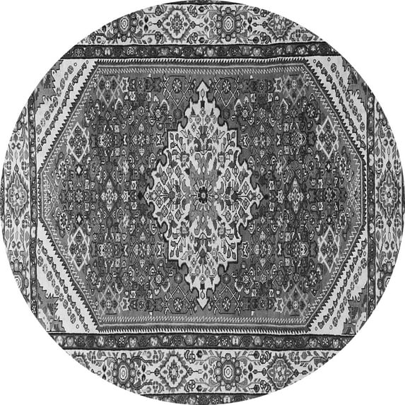 Ahgly Company Indoor Round Medallion Gray Traditional Area Rugs, 3' Round