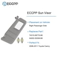 thumbnail image 4 of ECCPP Gray Sun Visor Right Passenger Side fit for 2006 2007 2008 2009 2010 2011 for Toyota Camry Automobile Windshield Visor, 4 of 5