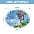 thumbnail image 3 of Nmdmisc 25Pcs He is Risen Oval Paper Plates 10.6" X 12.6" Disposable Plates Easter Cross Paper Plates Easter Tableware for Spring Lily Floral Religion Christ Easter Day Party Decorations, 3 of 7