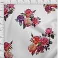 thumbnail image 3 of oneOone Georgette Viscose Fabric Leaves & Rose Watercolor Decor Fabric Printed BTY 42 Inch Wide, 3 of 4