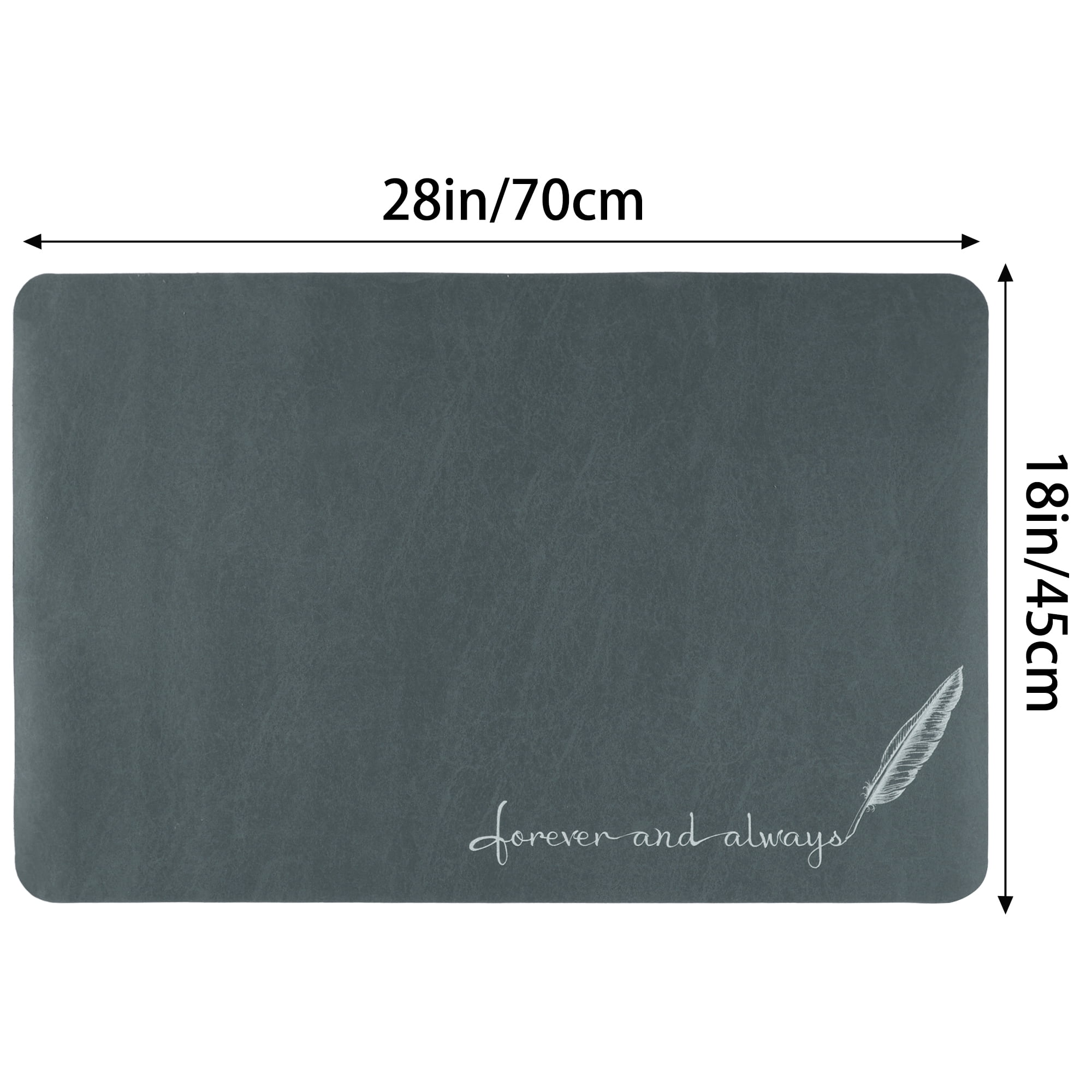 Unique Bargains Absorbent Bath Mat Non-Slip Floor Rug for Bathroom Kitchen Shower Sink Navy Blue Feather-2 18"x28"