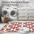 thumbnail image 5 of ODIKA 4'x6' Machine Washable Non-Slip Area Rug, Nordic Snowflake Medallion Interlocking Scandinavian Festive Motif High Traffic Rug with Pad, Red, 507645, 5 of 8