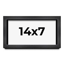 14x7 Frame Black Charcoal Grey Wood Textured Picture Frame | 0.75 Inch Moulding Width | Gunmetal