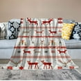 thumbnail image 2 of HENGT  Premium Christmas Sherpa Throw Blanket | Christmas Decoration Gift, , Plush, Warm, Cozy Reversible Holiday Blanket | White Reindeer, 2 of 6