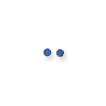 14k Yellow Gold Children's 3mm Synthetic Spinel Birthstone Post Stud Earrings