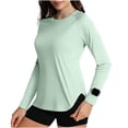 thumbnail image 2 of Avrnliq Womens Mint Green UPF 50+ UV Protection Long Sleeve Rash Guard Quick Dry Swim Shirt Thumb Hole Outdoor Hiking Running Active Top,Size 2XL, 2 of 6