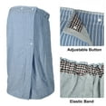 thumbnail image 3 of Toalla de baño a rayas finas, absorbente, suave, azul, 27,8 de longitud para baño con botón ajustable, 1 ud., 3 of 7