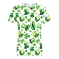 thumbnail image 4 of larppty St Patricks Day Shirt Women Short Sleeve Crew Neck Irish Shamrock Tops Loose Fit Luck Leaf Clover Patricks Shirt (Light Green, M), 4 of 4