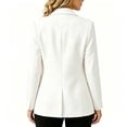 thumbnail image 4 of Women's Single Button Blazer Notched Lapel Long Sleeve Suit Jacket Solid Color formal office Business Casual Suit Coat for Ladies White, 4 of 7