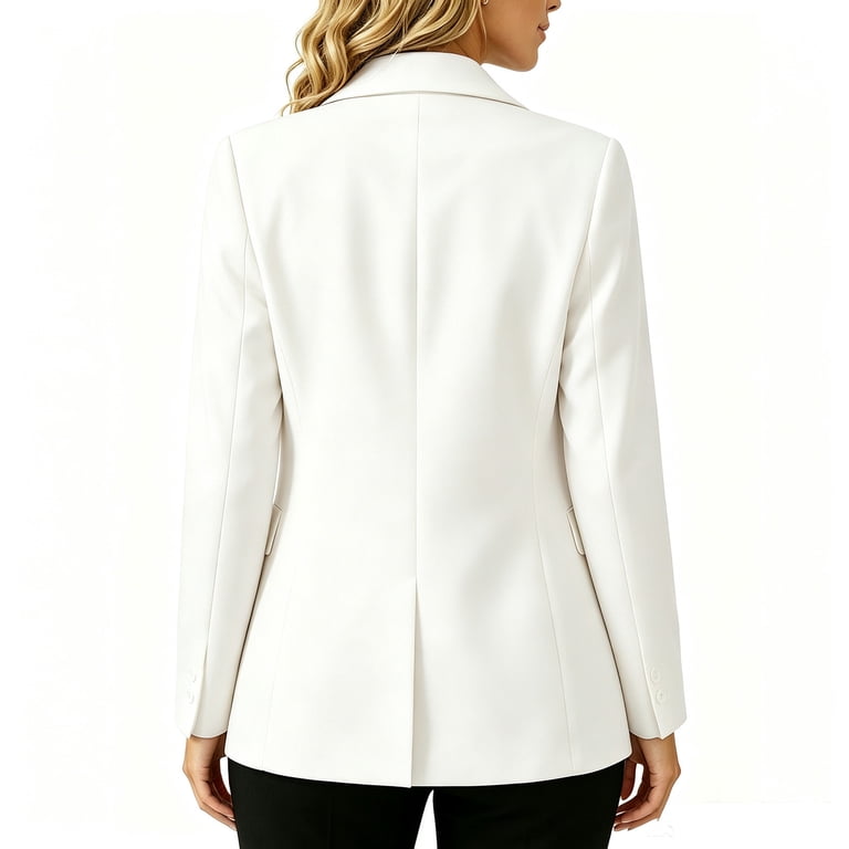 ladies white dress jacket Women's Single Button Blazer Notched Lapel Long Sleeve Suit Solid Color formal office Business Casual Suit Coat for best seller shirts