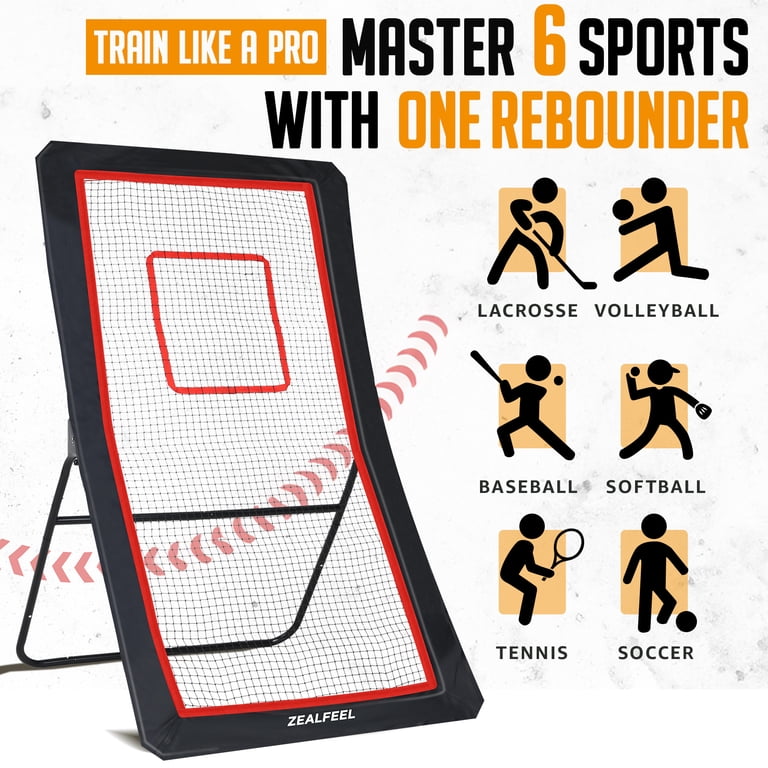 Zealfeel 4 x 6 ft Lacrosse Rebounder: 5-Angle Adjustable Bounce