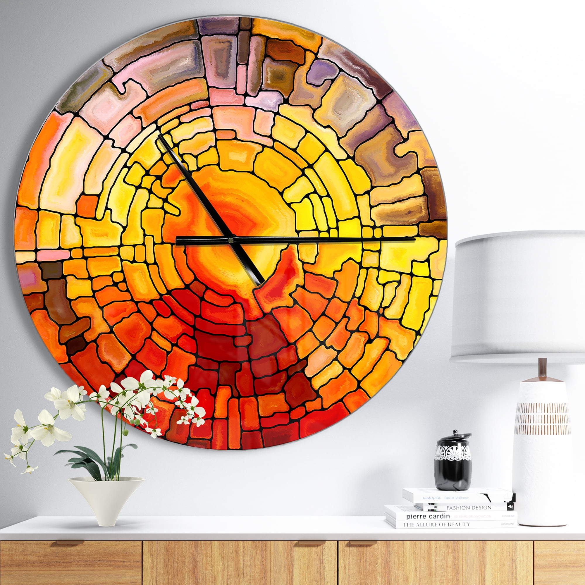 Designart 'Return of Stained Glass ' Modern wall clock