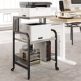 thumbnail image 4 of GloryStar 31.4''H Printer Stand with Power Outlets and USB Ports 3 Tier Printer Table w/Wheels Printer Storage Cart Rolling Printer Cart with Storage Shelf for Printer Scanner, Fax, Home Office, 4 of 9