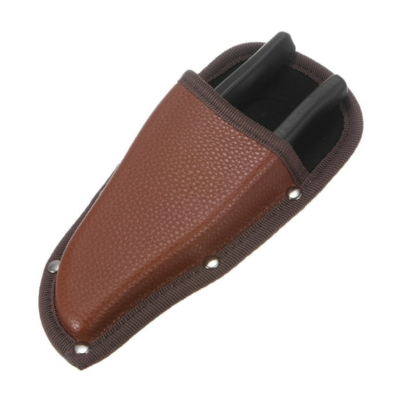 Garden Pruner Sheath, Portable PU Leather Pruning shears Hanging Pouch Plier Holder for Belt [Red-Brown]