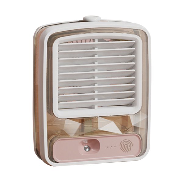 Ventilador enfriado por agua de escritorio USB ABS 3 engranajes 3D aspas de ventilador en espiral aire acondicionado pequeño enfriado por agua para escritorio mesita de noche blanco