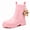Pink, variant on Women's Chelsea Rain Boots Waterproof Slip On White Size 6.5