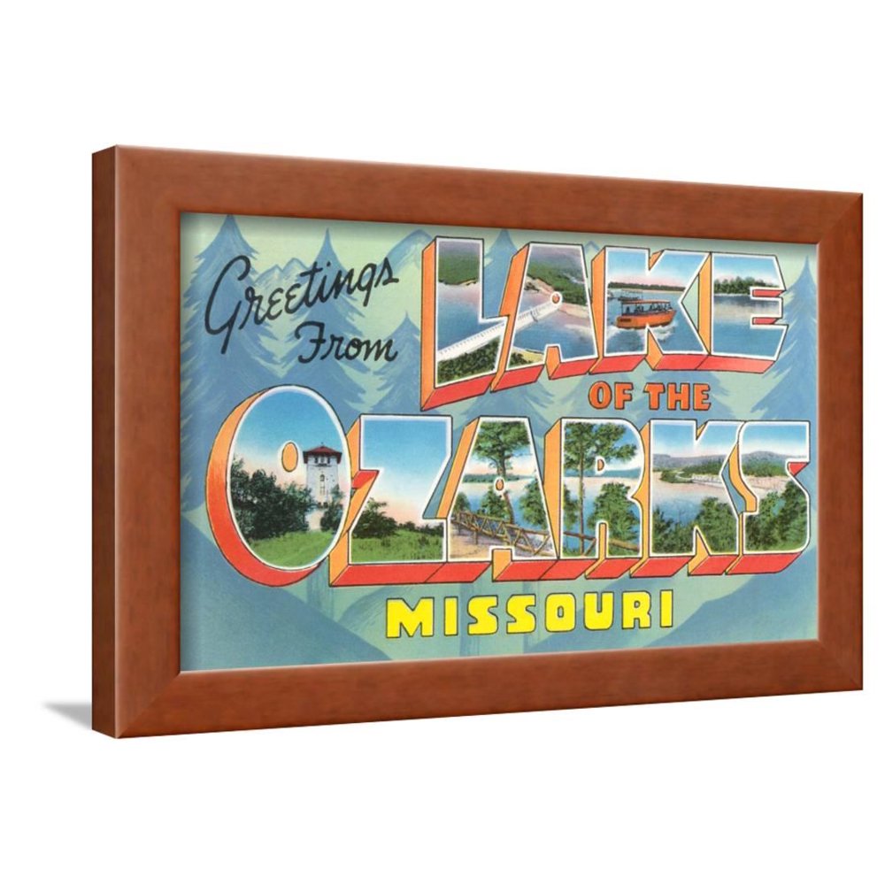 Greetings from Lake of the Ozarks, Missouri Framed Print Wall Art