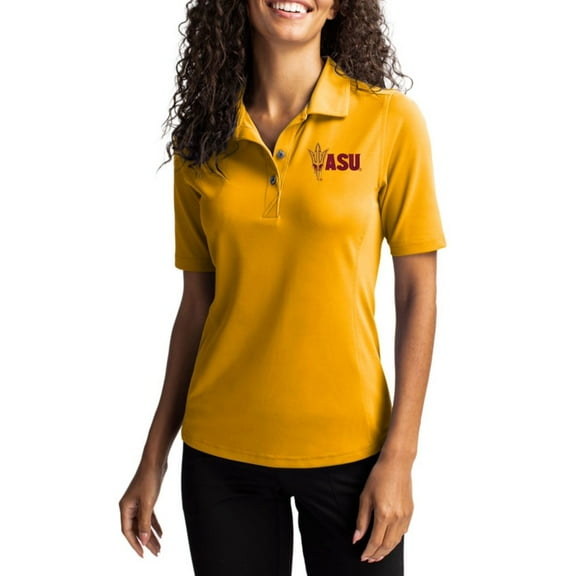 Women's Cutter & Buck Gold Arizona State Sun Devils Virtue Eco Pique Recycled Polo
