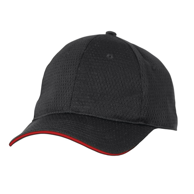 Gorra de béisbol Chef Works Cool Vent negra y roja, talla única