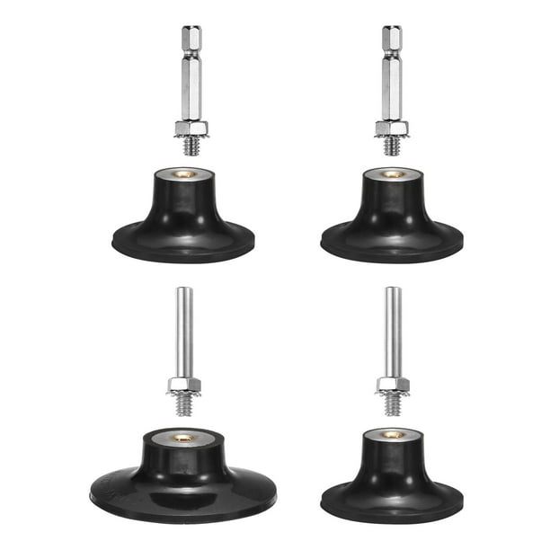 Uxcell 4 Pack 2" 3"Disco Pad Holder Discos de Cambio Rápido Soporte de Mandril de 1/4" para Amoladora de Disco de Lijado, Negro