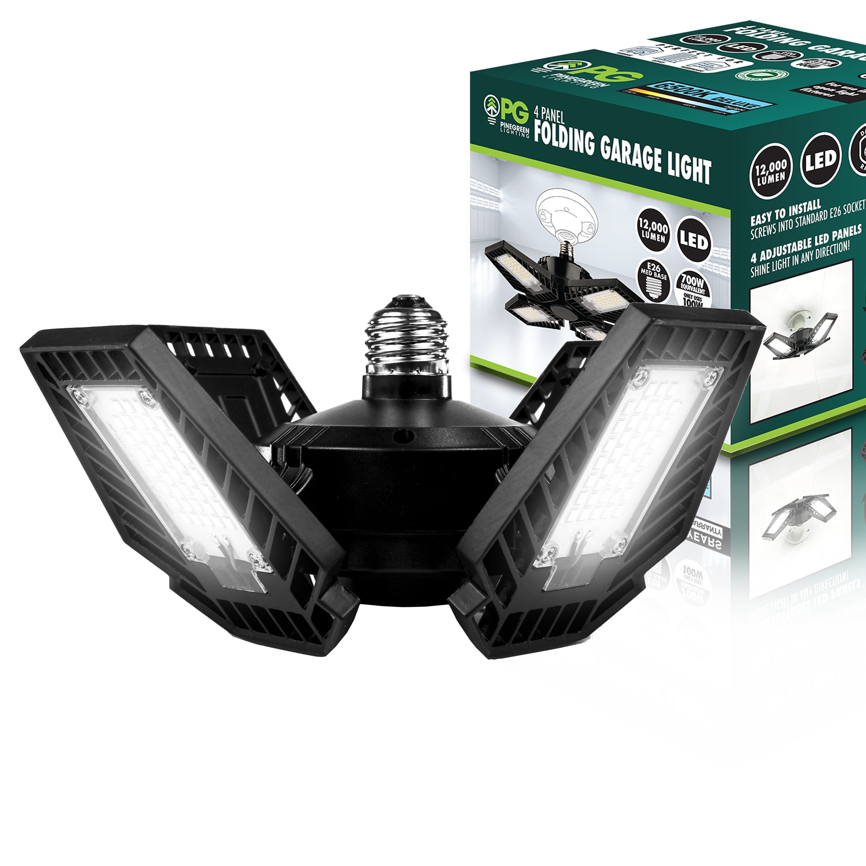 Pinegreen Lighting 12000 Lumen LED 4 Panel Garage Bulb Walmart